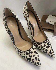 Gianvito Rossi Milano Womens Size38 Pointed-toe Pump High Heel Pony Snow Leopard - Picture 1 of 11