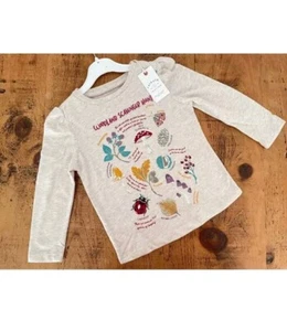 Girls FAT FACE Long Sleeve Top T-shirt Woodland Birds Nature Age 9-10 years BNWT - Picture 1 of 7