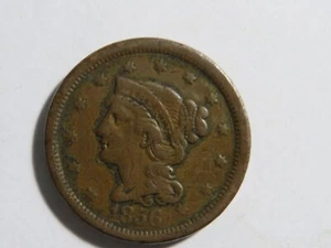 Vintage 1856 Braided Hair United States Copper Large Cent - Bild 1 von 2