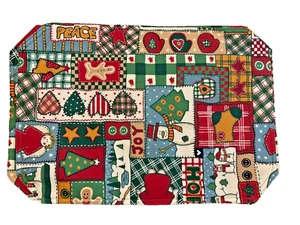 Tischset Weihnachten Wende Doppelseitig Stoff 18 Zoll mal 12 Zoll 5er Set Neu - Bild 1 von 10