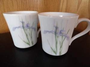 Vtg. Shadow Iris Corning Ware Corelle Floral Coffee Teacup Mug set of 2# - Picture 1 of 2