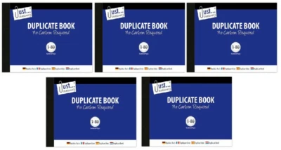 5 x Numbered Duplicate Receipt Book Half Size - No Carbon Required (NCR)