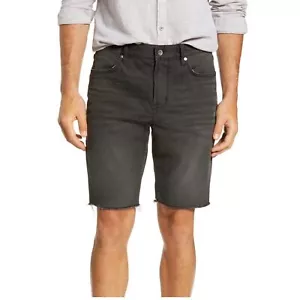 John Varvatos Mens Black Slim Straight Cut Off fBermuda Jean Shorts Sz 36 NEW - Picture 1 of 11