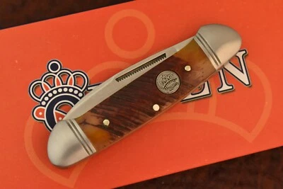 FACA CANOA QUEEN CITY GENUÍNA SERRAGEM OSSO MARROM PREMIUM 2 LÂMINAS BOA - Imagem 1 de 4