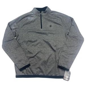 Champion Granite Heat Crew Sweatshirt Gray 1/4 Zip Tech Fleece Mens Size Medium - Picture 1 of 8