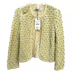 Zara Zw Sammlung Häkel Strass Strickjacke Größe S Ref 3736 055 - Bild 1 von 11