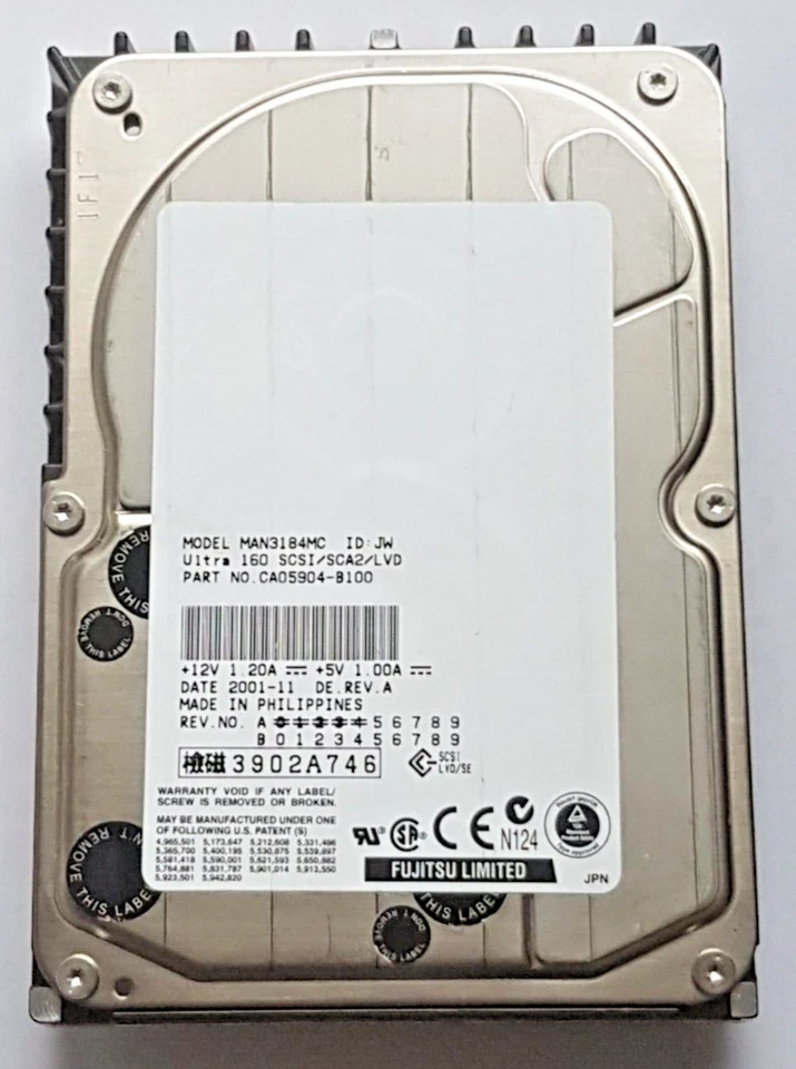 18 GB Fujitsu MAN3184MC Ultra 160 80pin SCA-2 SCSI 10K 8MB HDD 3.5 " Hard Drive - Image 1 of 1