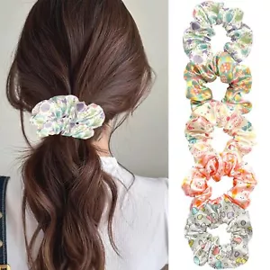 5Pcs Easter Hair Scrunchies Cute Bunny Hair Ties Soft Elastic Medium Hair Ban... - Picture 1 of 6