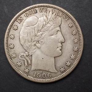1906 **D**  BARBER HALF DOLLAR ***NICE COIN!*** - FREE SHIPPING! M5216 - Picture 1 of 2