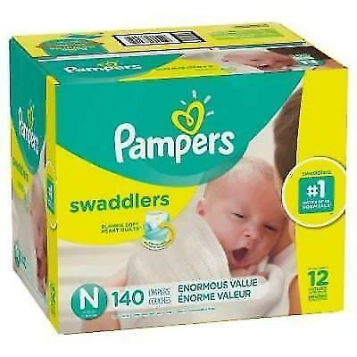 Pampers Swaddlers Baby Diapers, Size Newborn (140 Count)