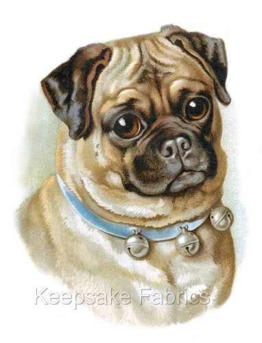 Bloque de edredón Pug Dog azul arco loco varios tamaños envío gratuito Foto 1 de 1