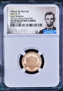 2023 US Mint 10-Coin-Silver-Proof-SET Version LINCOLN CENT Penny NGC PF69 RD ER - Picture 1 of 1