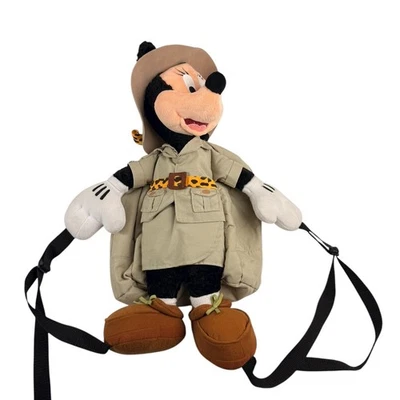 Walt Disney World Minnie Mouse Safari Niños Niños Mochila Felpa De Colección Rara Foto 1 de 4
