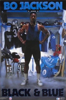 Bo Jackson Black And Blue  poster Vintage Reproduction METAL SIGN 8 x 12 - Image 1 of 4