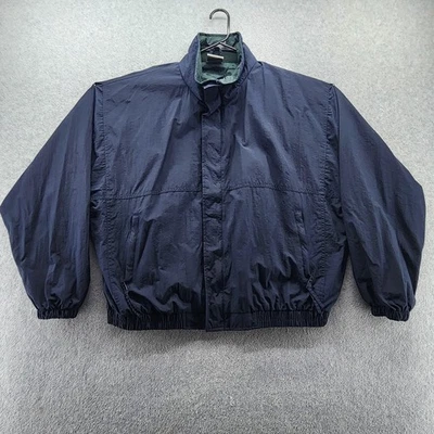 Chaqueta cortavientos vintage Fahrenheit para hombre 2XL azul marino bombardero cremallera completa años 90 Foto 1 de 4