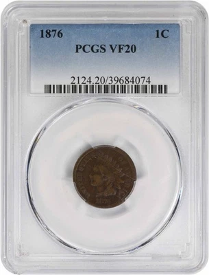 1876 Indian Cent VF20 PCGS - Image 1 of 2