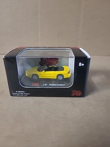 Malibu International Pontiac Firebird Yellow Die Cast Car 1:87 HO Scale + Case  - Picture 1 of 5