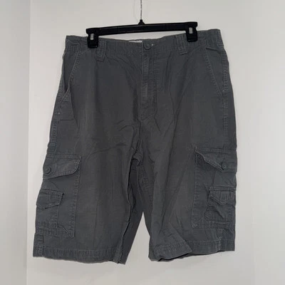 Pantalones Cortos PD&C Hombre Carga 34 Talla 33 Gris Frontal Plano Bolsillo Corte Algodón Foto 1 de 4