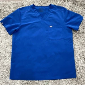 FIGS Mens Technical Collection Leon 2 Pocket Scrub Top Blue Style FM1500 Nurse - Picture 1 of 5