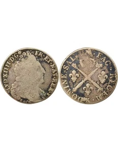 France Louis XIV - 20 Sols Aux Insignes - 1708 K Bordeaux - Imagen 1 de 3
