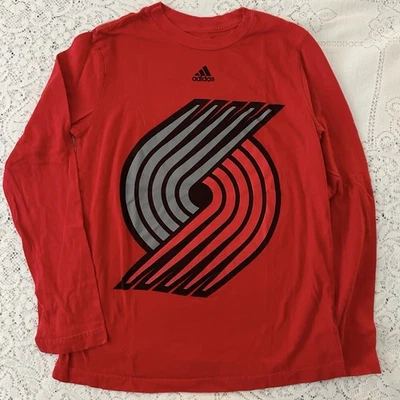 Adidas Portland Trail Blazers Boys Long Sleeve T-shirt Size 10/12 Medium Youth - Image 1 of 4