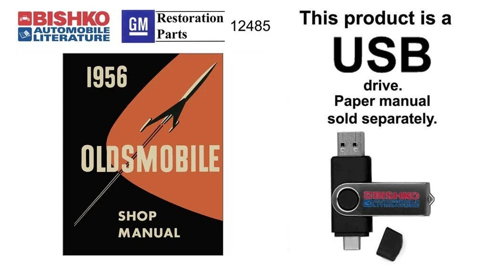 Oldsmobile Shop 1956 manual de reparación USB Foto 1 de 3