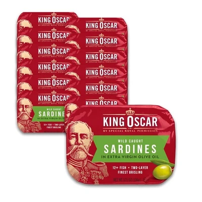 Aceite de Oliva Virgen Extra Sardinas King Oscar, 3,75 Onzas (Pack de 12)  Foto 1 de 4