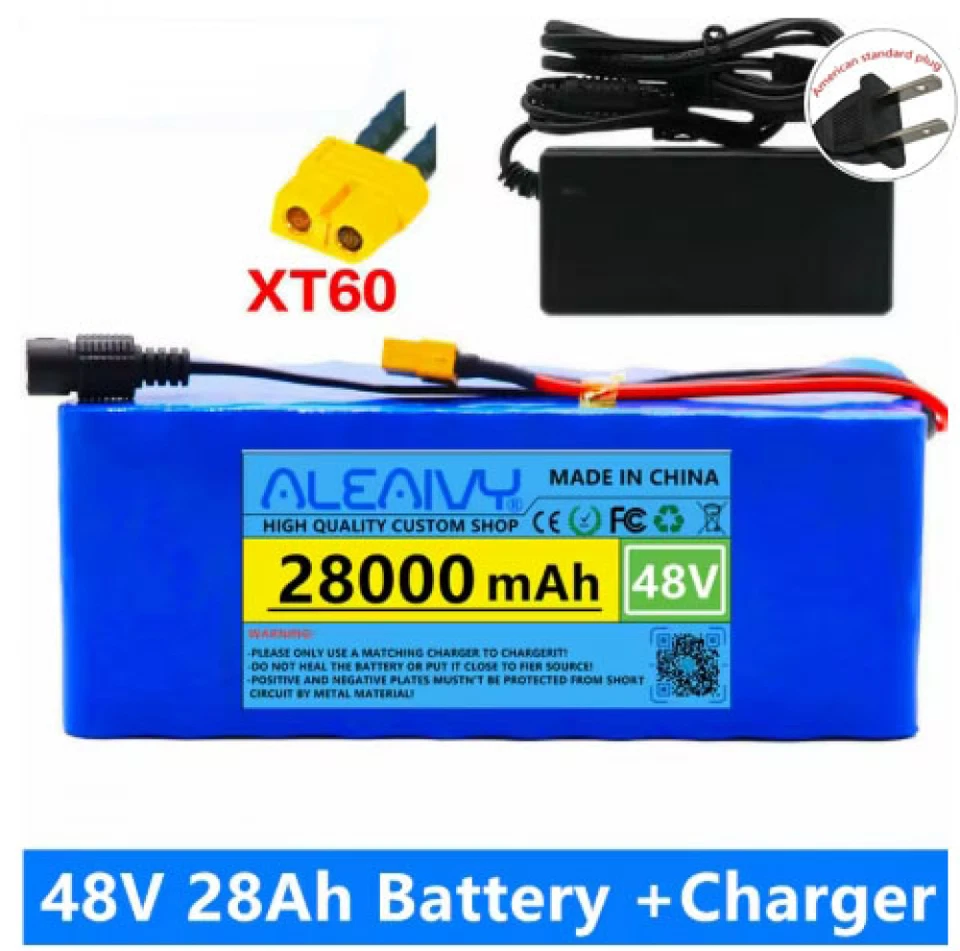 Batería 48V 28Ah 1000W Li-Lon para Scooter Eléctrico 54.6V T/XT60PLUG Foto 1 de 4
