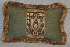 Pillow Made W Ralph Lauren Rutherford Park Rug Tapestry & Green Fabric 17X11
