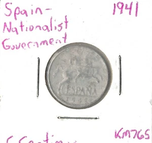Coin Spain (Nationalist Government) 5 Centimos 1941 KM765 - Picture 1 of 3