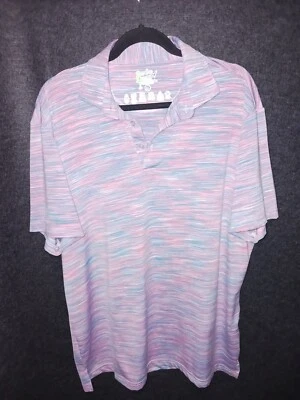 TailorByrd Polo Shirt Pink Blue White  Spandex Polyester Short Sleeve Men’s XL - Image 1 of 4