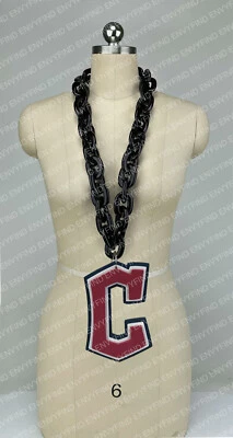 New MLB CLEVELAND GUARDIANS BACKS Jumbo Big BLACK Fan Chain Necklace Foam MI USA - Image 1 of 3