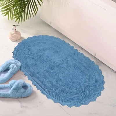 Alfombra de baño Royal Blaze Crochet reversible alfombra de felpa lavable - ovalada mediana 21"x34" Foto 1 de 4
