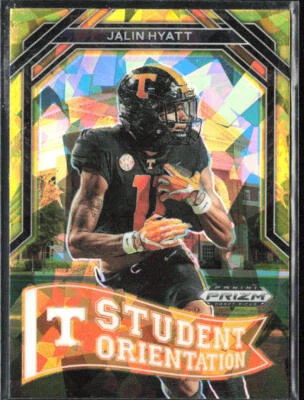 2023 Panini Prizm Draft Picks #SO-14 Jalin Hyatt Student Orientation Gold Ice - Image 1 of 2