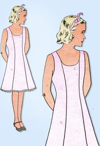 1930s Vintage Woman's World Sewing Pattern 5837 Uncut Girls Princess Slip Sz 16 - Picture 1 of 4