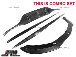 W205 C300 C400 AMG 15-17 DP Carbon Front Lip & Rear Diffuser Cover & Side Skirts - Picture 1 of 1