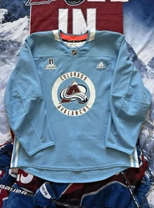 Colorado Avalanche Adidas Mic Blue Practice NHL Hockey Jersey Playoffs Size 56 - Picture 1 of 3