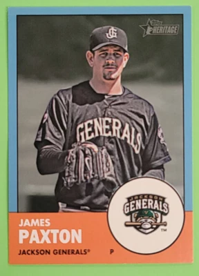 2012 Topps Heritage Minor League JAMES PAXTON #203 Blue Border  1/1 - Image 1 of 2