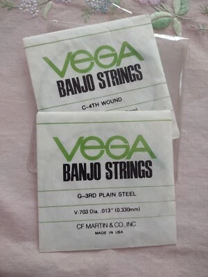Vintage VEGA Banjo String pk C-4th G-3rd CF Martin & Co. Inc. NOS Original Pack - Image 1 of 3