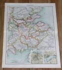 1903 ANTIQUE MAP OF SCOTLAND LOWLANDS EDINBURGH GLASGOW PERTH LANARK AYR FIFE
