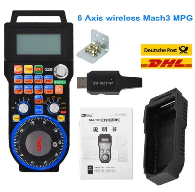 RATTM MOTOR 【DE】 6 Axis Mach3 Wireless Handwheel CNC Hand Controller USB MPG Pendant WHB06B