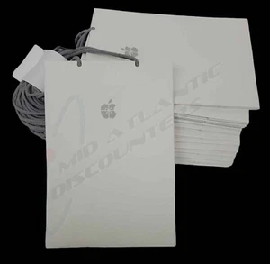20 APPLE Store Paper Bag Rare Happy Holiday Christmas White 11x8x5 Rope Handles - Picture 1 of 1