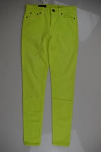 NWT J Crew Midrise Toothpick Sz 24 R Regular Lime Green Corduroy Pants Skinny - Picture 1 of 9