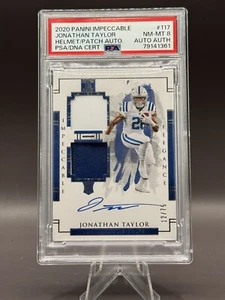 2020 Impeccable Jonathan Taylor Elegance 12/75 Jersey/Helmet Patch Auto - Imagen 1 de 4
