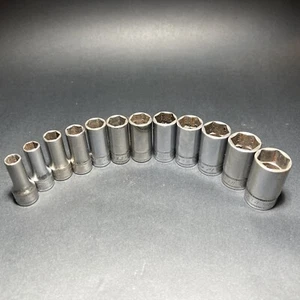 Snap-on  12pc 3/8" Drive Metric Semi Deep Socket Set  8-19 mm - Picture 1 of 2