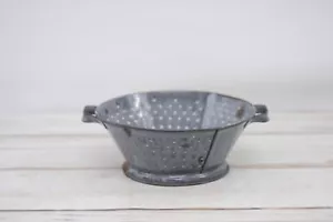 Vintage Sieb blau/grau Granitgeschirr Granitgeschirr Emaillegeschirr Sieb #9 - Bild 1 von 6