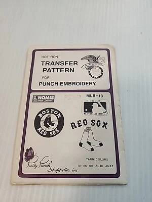  1980's VTG Punch Embroidery Red Sox Transfer Pattern MLB-13 ¿ - Image 1 of 2