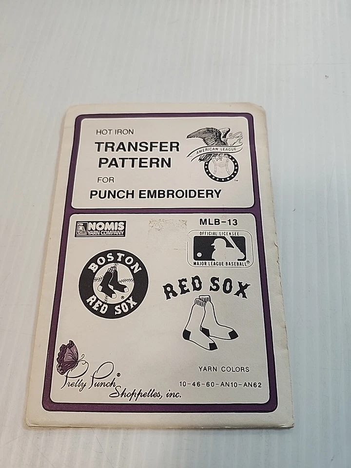  1980's VTG Punch Embroidery Red Sox Transfer Pattern MLB-13 ¿ - Image 1 of 2