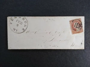 Maine: Pembroke 1858 (circa) #26 Cover, Washington Co, Circled 10 Cancel - Picture 1 of 2
