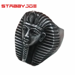 STABBYJOE MENS STAINLESS STEEL EGYPTIAN KING TUT SPHINX RINGS SIZE 8-13 USA SHIP - Picture 1 of 6